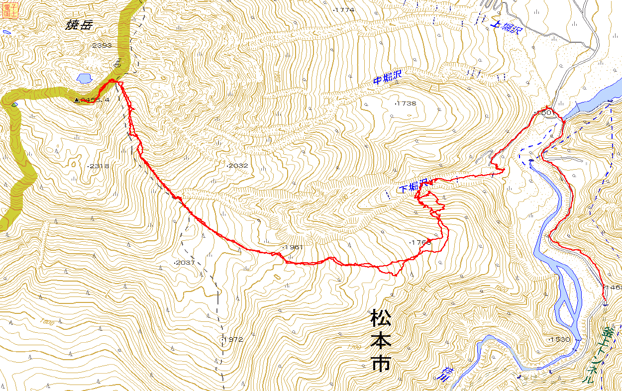 焼岳 GPS track